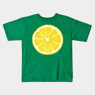 Zesty Summer Lemons Pattern Kids T-Shirt